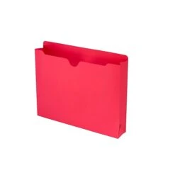 Smead File Jacket, Reinforced Straight-Cut Tab, 2" Expansion, Letter Size, Red, 50 Per Box (75569)