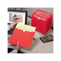 Smead File Jacket, Reinforced Straight-Cut Tab, Flat-No Expansion, Letter Size, Red, 100/Box (75509) -Bostitchy Store sp37069489 s7