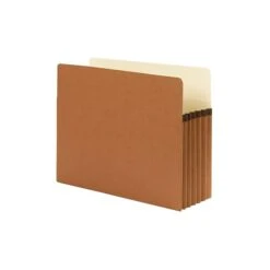 Smead File Pockets, Straight Cut Tab, 5.25" Expansion, Letter Size, Redrope, 10/Box (73234)
