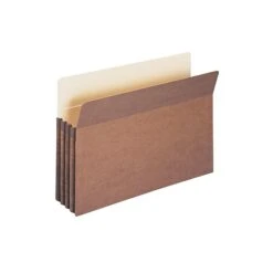 Smead File Pockets, Straight Cut Tab, 3.5" Expansion, Legal Size, Redrope, 25/Box (74224)