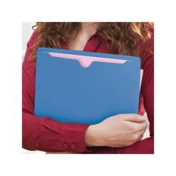 Smead Paper Stock File Jackets, Reinforced Straight Cut Tab, Letter Size, Blue, 100/Box (75502) -Bostitchy Store sp38714962 s7