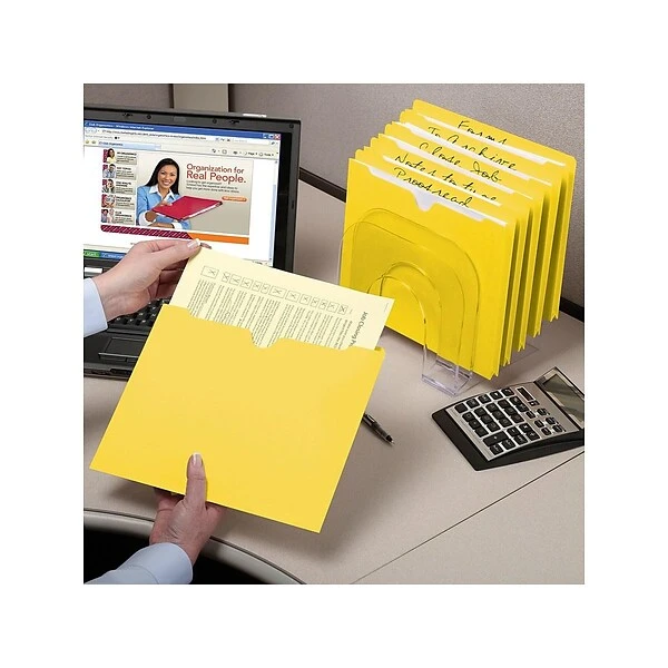 Smead Reinforced File Jackets, Reinforced Straight Cut Tab, Letter Size, Yellow, 100/Box (75511) 6 Smead Reinforced File Jackets, Reinforced Straight Cut Tab, Letter Size, Yellow, 100/Box (75511) - Image 4