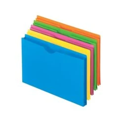 Pendaflex Glow Plastic File Jacket, 1" Expansion, Letter Size, Assorted, 5/Pack (50992)