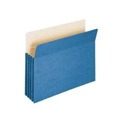 Smead File Pockets, 3.5" Expansion, Letter Size, Blue (73225)