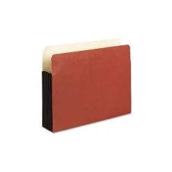 Pendaflex Watershed 30% Recycled File Pocket, 5 1/4" Expansion, Letter Size, Redrope, 10/Box (35344)