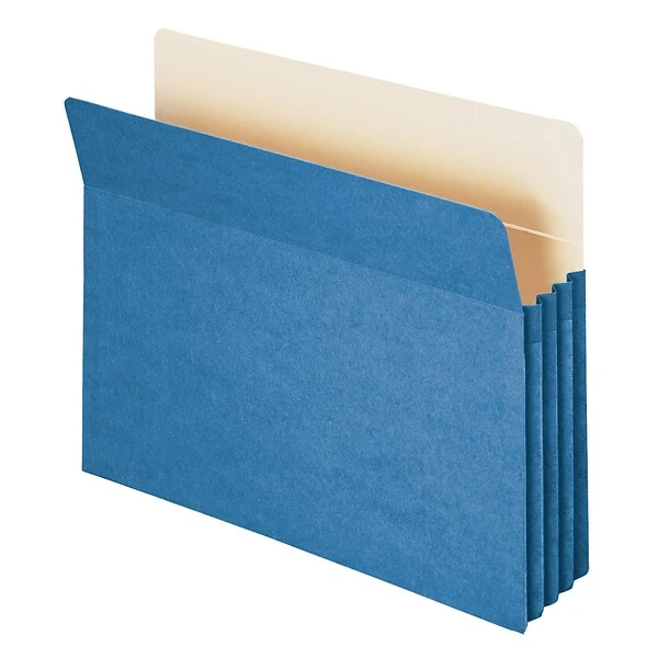 Smead 10% Recycled Reinforced File Pocket, 3 1/2" Expansion, Letter Size, Blue, 25/Box (73225BX) 3 Smead 10% Recycled Reinforced File Pocket, 3 1/2" Expansion, Letter Size, Blue, 25/Box (73225BX)