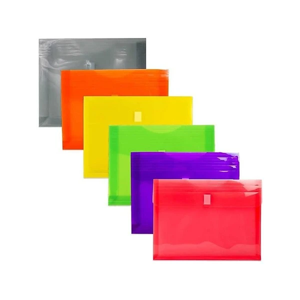 JAM Paper Plastic Envelopes With Hook & Loop Closure, 2" Expansion, Letter Size, Assorted Colors, 6/Pack (218V2OLIPRYS) 4 JAM Paper Plastic Envelopes With Hook & Loop Closure, 2" Expansion, Letter Size, Assorted Colors, 6/Pack (218V2OLIPRYS) - Image 2