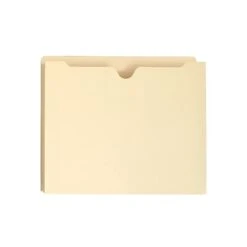 Smead 100% Recycled File Jackets, Reinforced Straight-Cut Tab, 2" Expansion, Letter Size, Manila, 50/Box (75605)