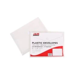 JAM Paper Poly Envelope With Hook & Loop Closure, 2" Expansion, Letter Size, Clear, 12/Pack (218V2CL) 12 JAM Paper Poly Envelope With Hook & Loop Closure, 2" Expansion, Letter Size, Clear, 12/Pack (218V2CL) -Bostitchy Store sp42125160 s7