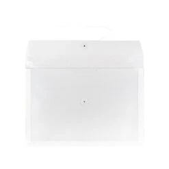 JAM Paper Poly Envelope With Button & String Tie Closure, 1" Expansion, Legal Size, Clear, 12/Pack (219B1CL) -Bostitchy Store sp42125165 s7