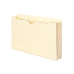 Smead 100% Recycled Reinforced File Jackets, Straight-Cut Tab, 2" Expansion, Legal Size, Manila, 50/Box (75607)