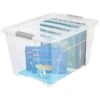 IRIS Stack & Pull 54 Qt. Latch Lid Storage Boxes, Clear, 6/Carton (100243-CT) -Bostitchy Store sp44844375 s7