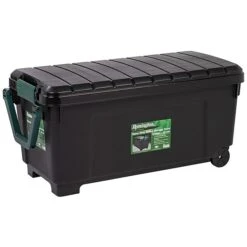 Remington 169 Qt. Latch Lid Storage Totes, Black, 2/Carton (296003)