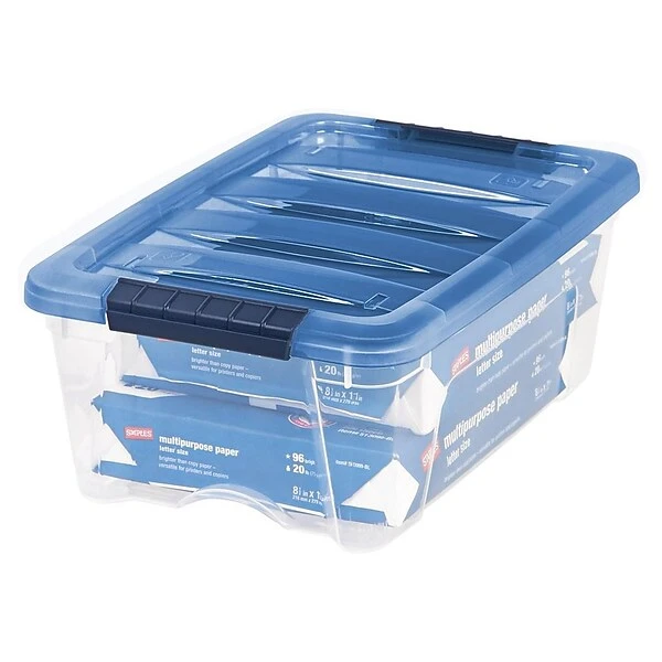 Iris Stack & Pull 12.9 Qt. Latch Lid Storage Bin, Navy/Clear (100306) 3 Iris Stack & Pull 12.9 Qt. Latch Lid Storage Bin, Navy/Clear (100306)