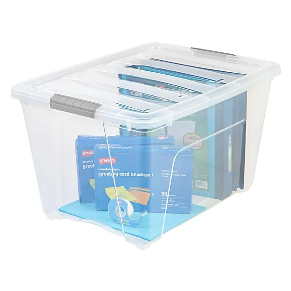 Iris Stack & Pull 54 Qt. Latch Lid Storage Bin, Clear (100243) 4 Iris Stack & Pull 54 Qt. Latch Lid Storage Bin, Clear (100243) - Image 2