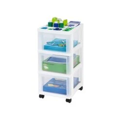 Iris 3 Drawers Standalone Storage, White, 2/Carton (116836)