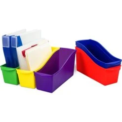 Storex Storage Bins, Assorted Colors, 5/Carton (70105U06C)