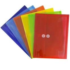 JAM PAPER Plastic Filing Envelopes With Button & String Tie Closure, Letter Size, Assorted Colors, 6/Pack (218B1RGBOYP) -Bostitchy Store sp71001486 s7